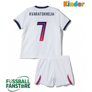 Paris Saint-Germain Khvicha Kvaratskhelia #7 Replik Auswärtstrikot Kinder 2026-27 Kurzarm (+ Kurze Hosen)